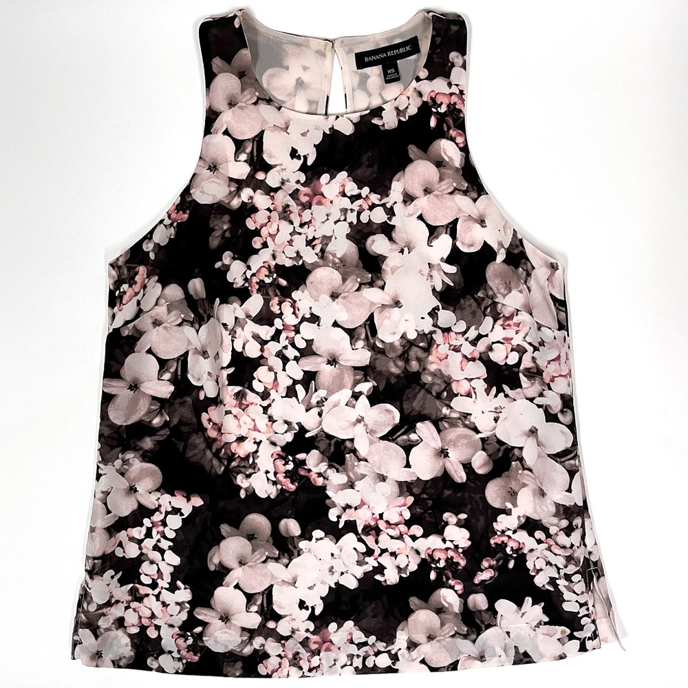 Banana Republic floral layered sleeveless blouse size XS